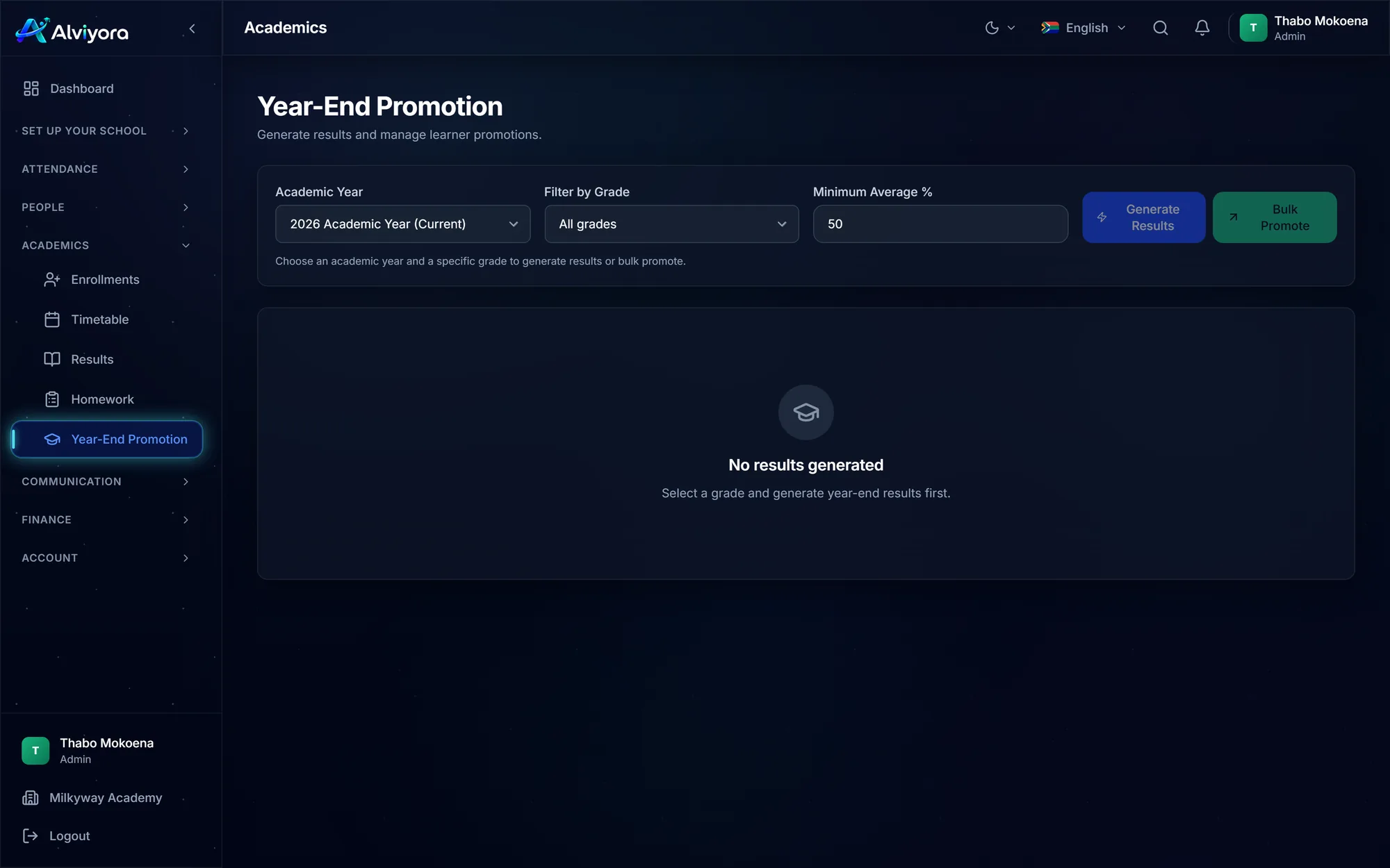 The Year-End Promotion screen in dark mode